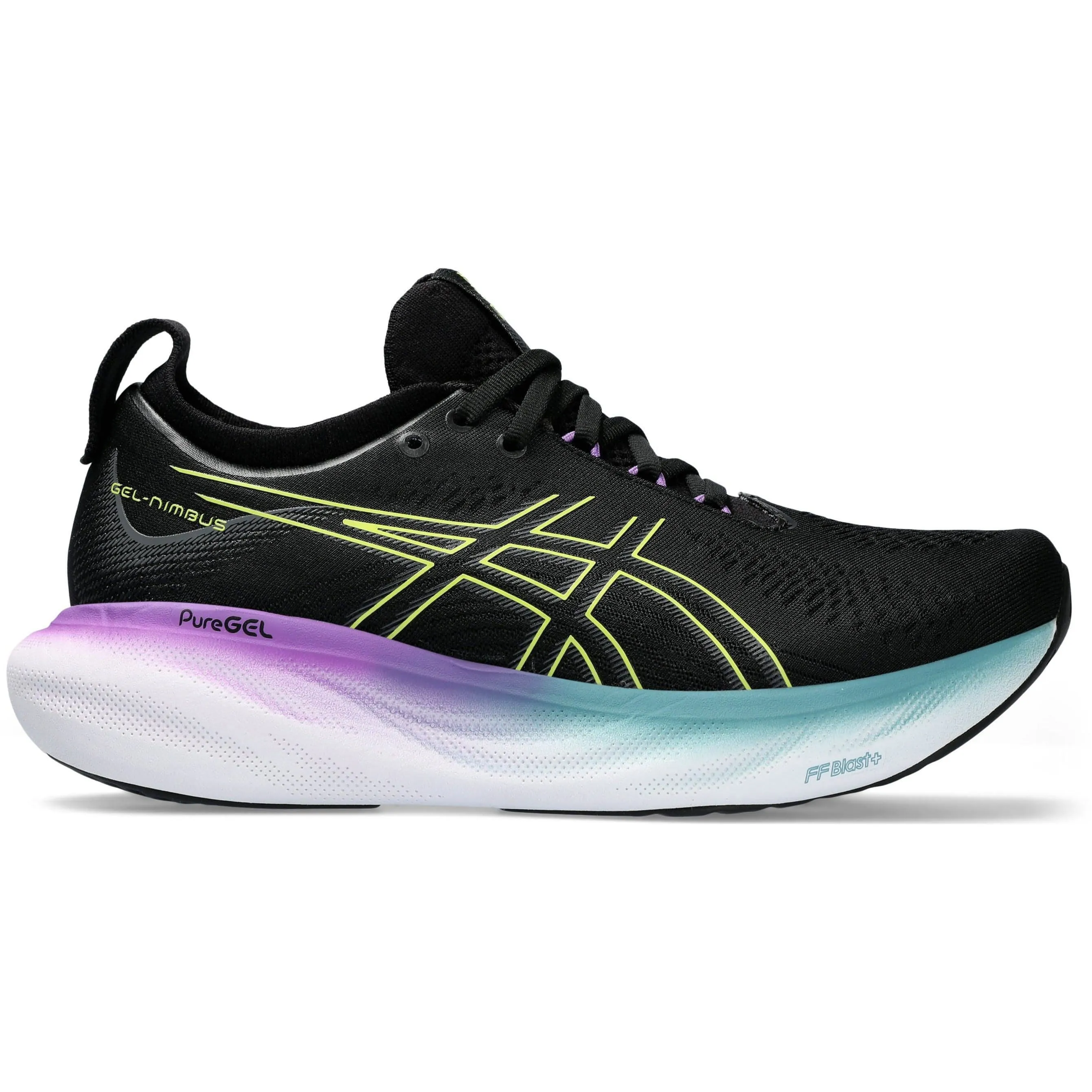 multi - surface adaptable Asics Gel Nimbus 25 Womens Running Shoes - Black