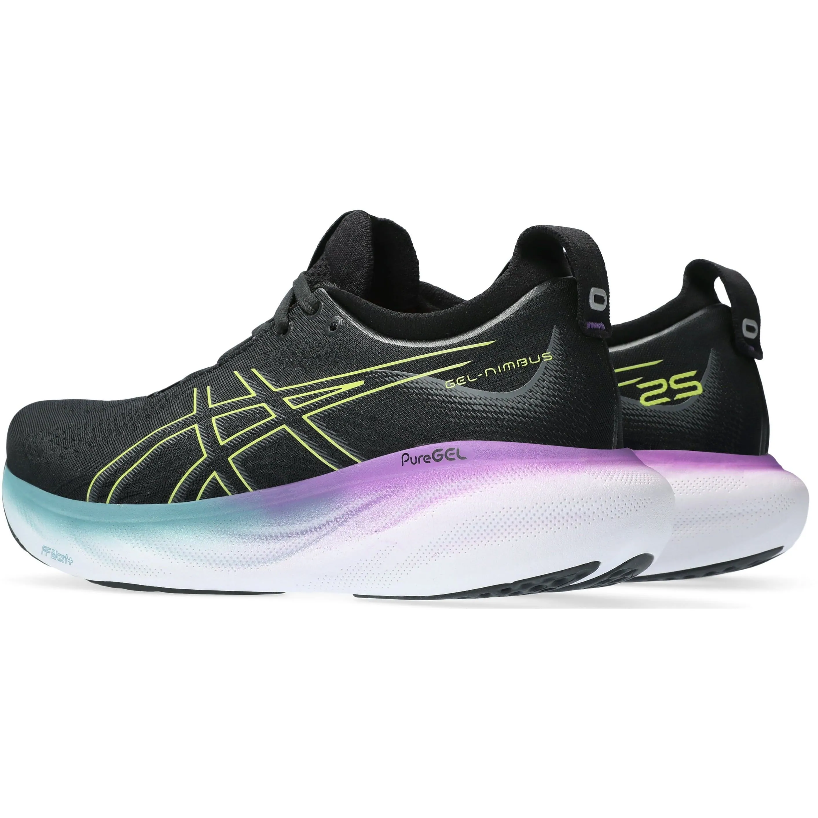long - distance running shoes Rollbar System Asics Gel Nimbus 25 Womens Running Shoes - Black