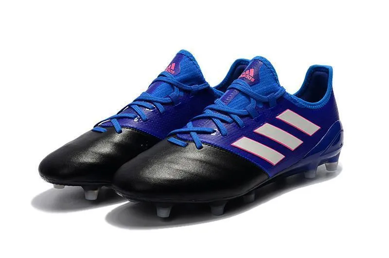 Impact Stability Rapid Movement Adidas ACE Series FG Soccer Cleats Shoes Blue Black White