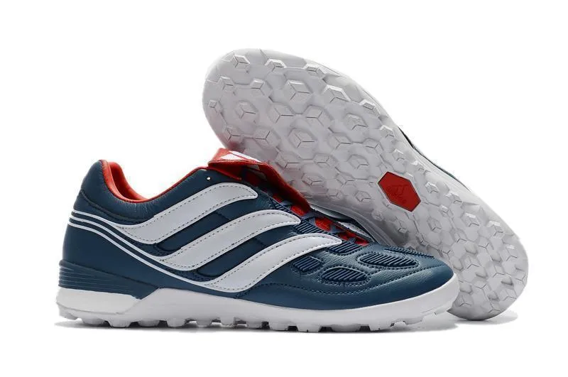 Adidas Predator Precision Turf Soccer Cleats Blue Grey White Red Sport Outfit Kinetic Balance