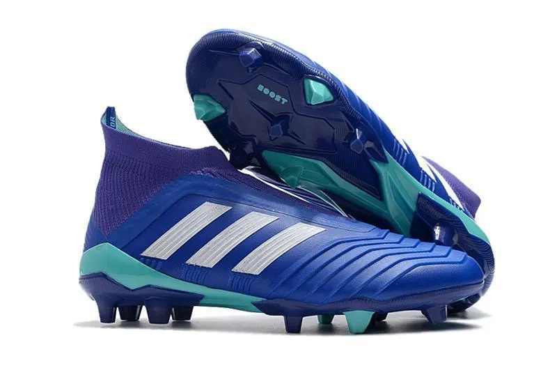 Adidas Predator 18  FG Soccer Cleats Royal Blue Purple White lateral movement