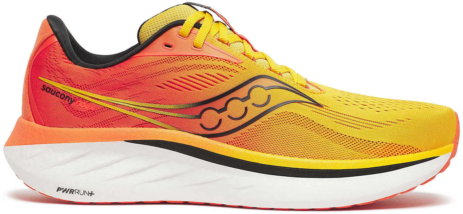 Molded Collar plyometric training Saucony Ride 18 Mens Running Shoes - Yellow