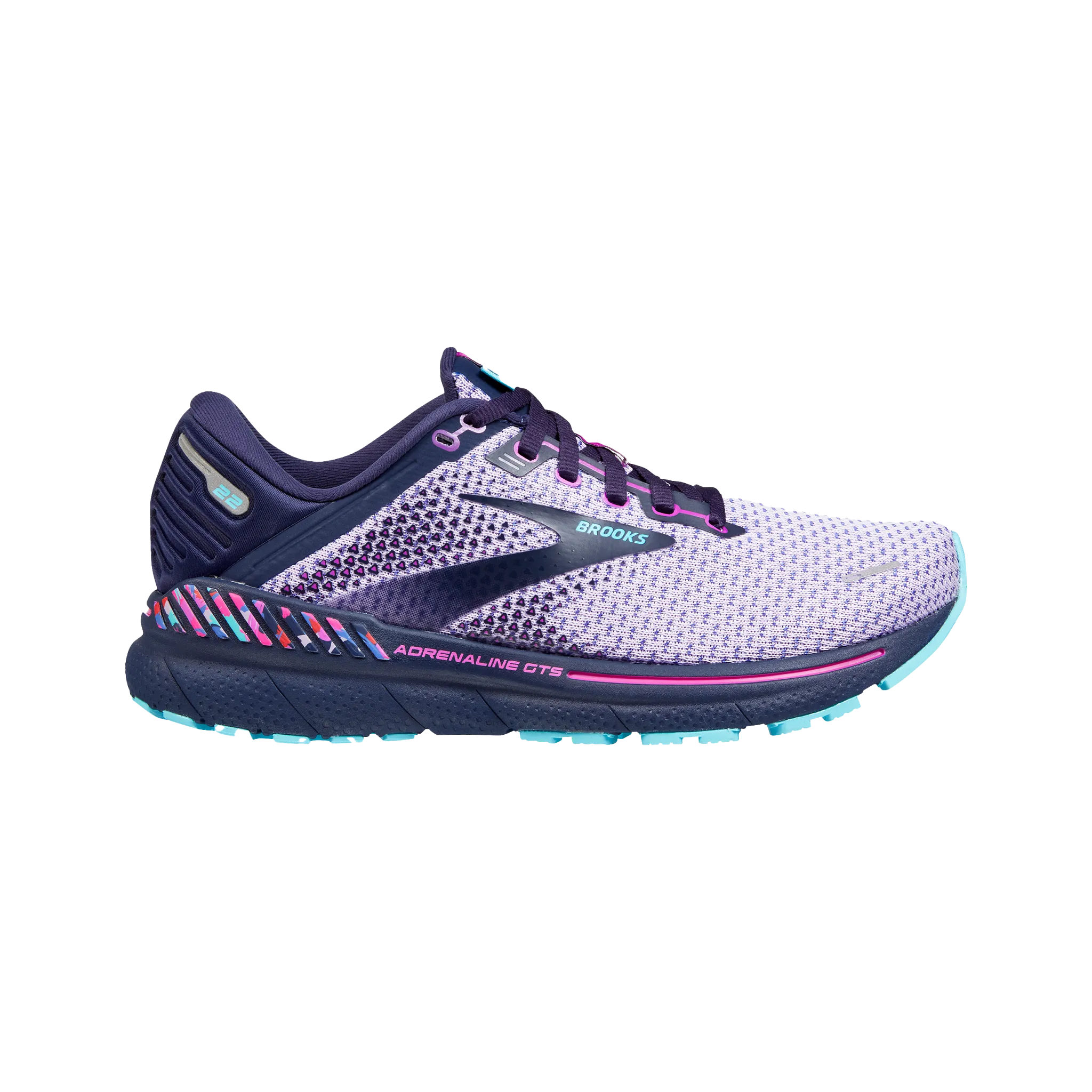 Women's Adrenaline GTS 22 running with a watch running in narrow tracks shoes