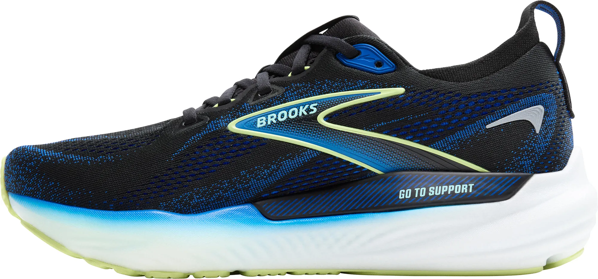Brooks Glycerin GTS 22 WIDE FIT Mens Running Shoes - Black Durable Bonding
