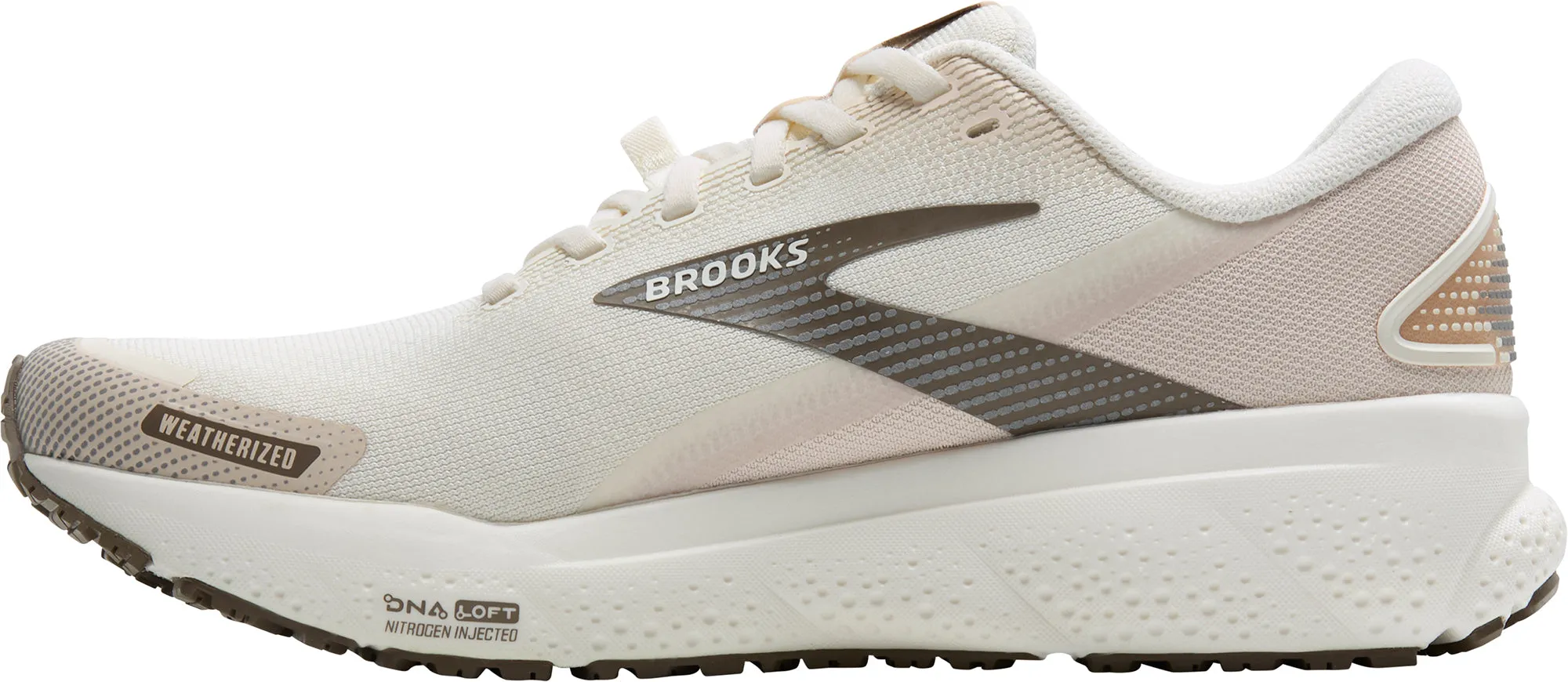Brooks Ghost 16 Weatherized Womens Running Shoes - Cream running in a plateau shoes Heavy - duty