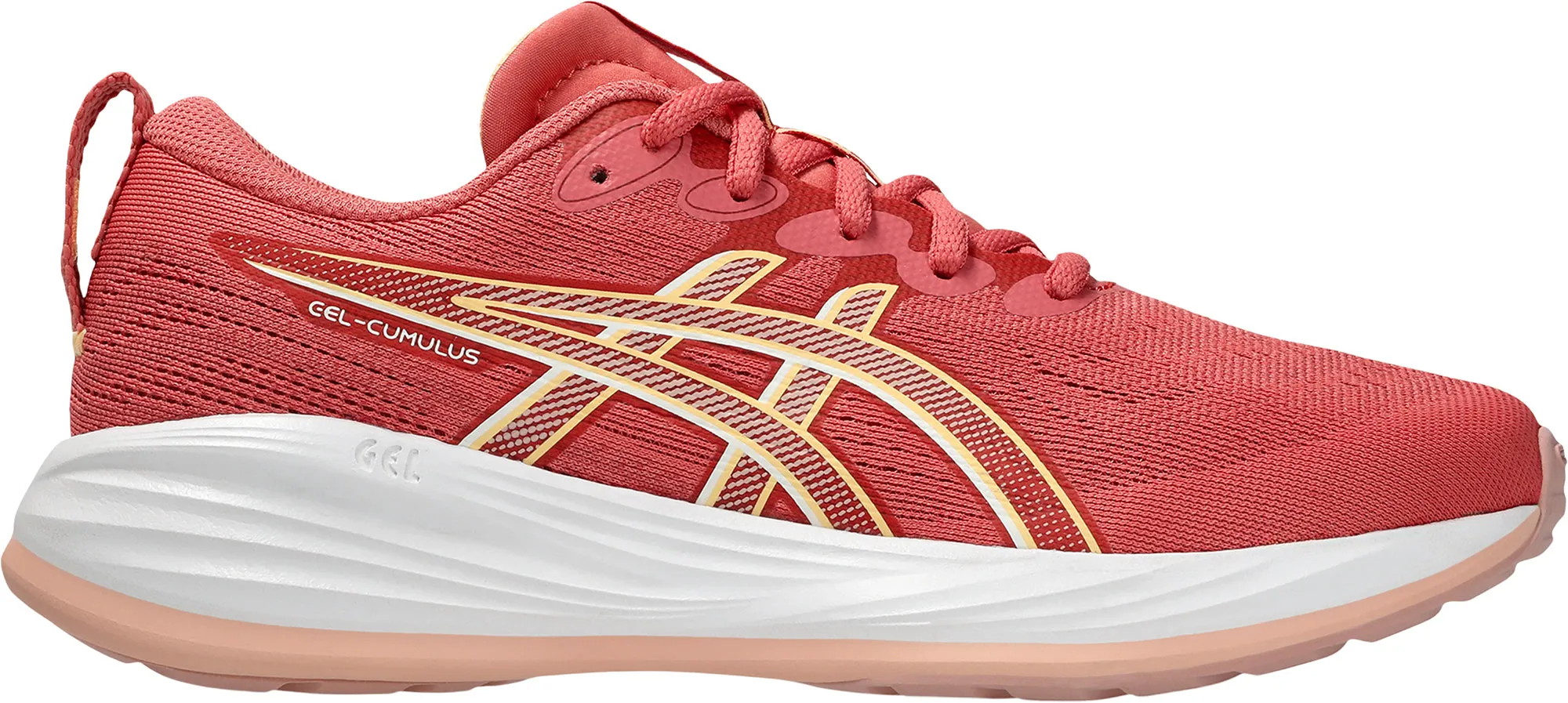 left - right specific shoes air - cushioned sole shoes Asics Gel Cumulus 27 GS Junior Running Shoes - Pink