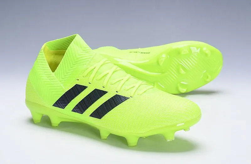 New Adidas Nemeziz Messi 18  FG Soccer Cleats Shoes Green Black Side Control Fit Traction
