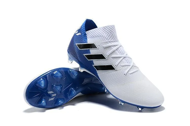 New Adidas Nemeziz Messi 18.1 FG Soccer Cleats Shoes White Blue Black Rotation Ready
