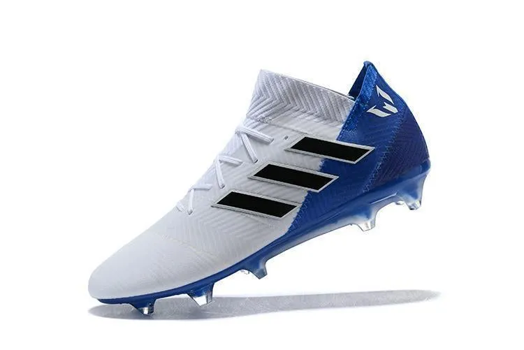 New Adidas Nemeziz Messi 18.1 FG Soccer Cleats Shoes White Blue Black Agility Training