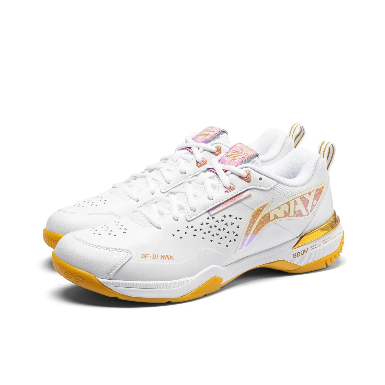 Quick Flex Shoes Blade DF-01 Max | Li-Ning Badminton Shoes - White/Gold
