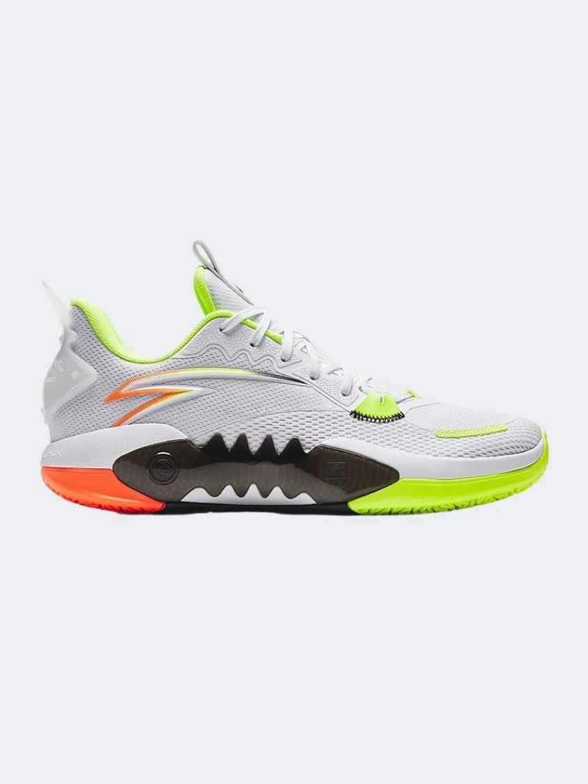 Anta Shock Wave Team Men Basketball Shoes White/Luminance Green Cotton Touch Step Light
