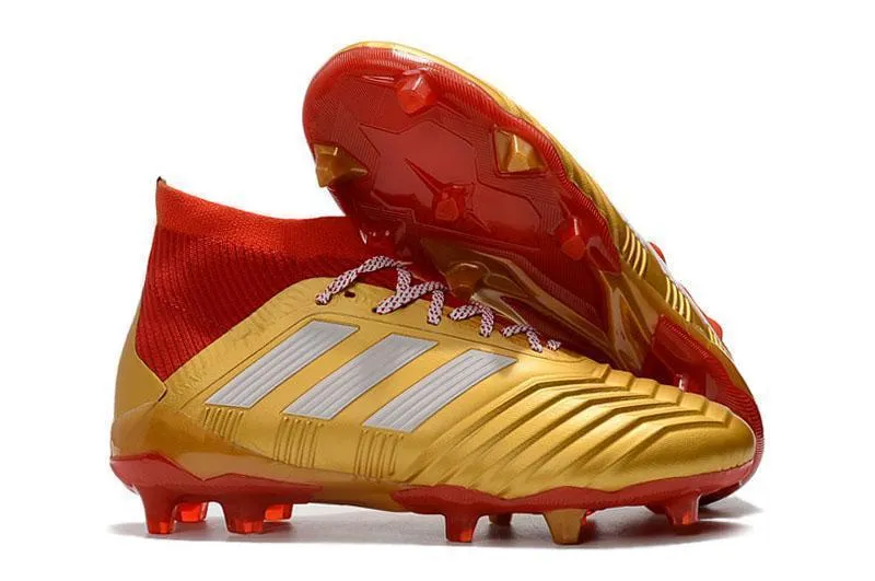 Slip On Extra Cushion Adidas Predator 18.1 FG Soccer Cleats Golden Core White Red