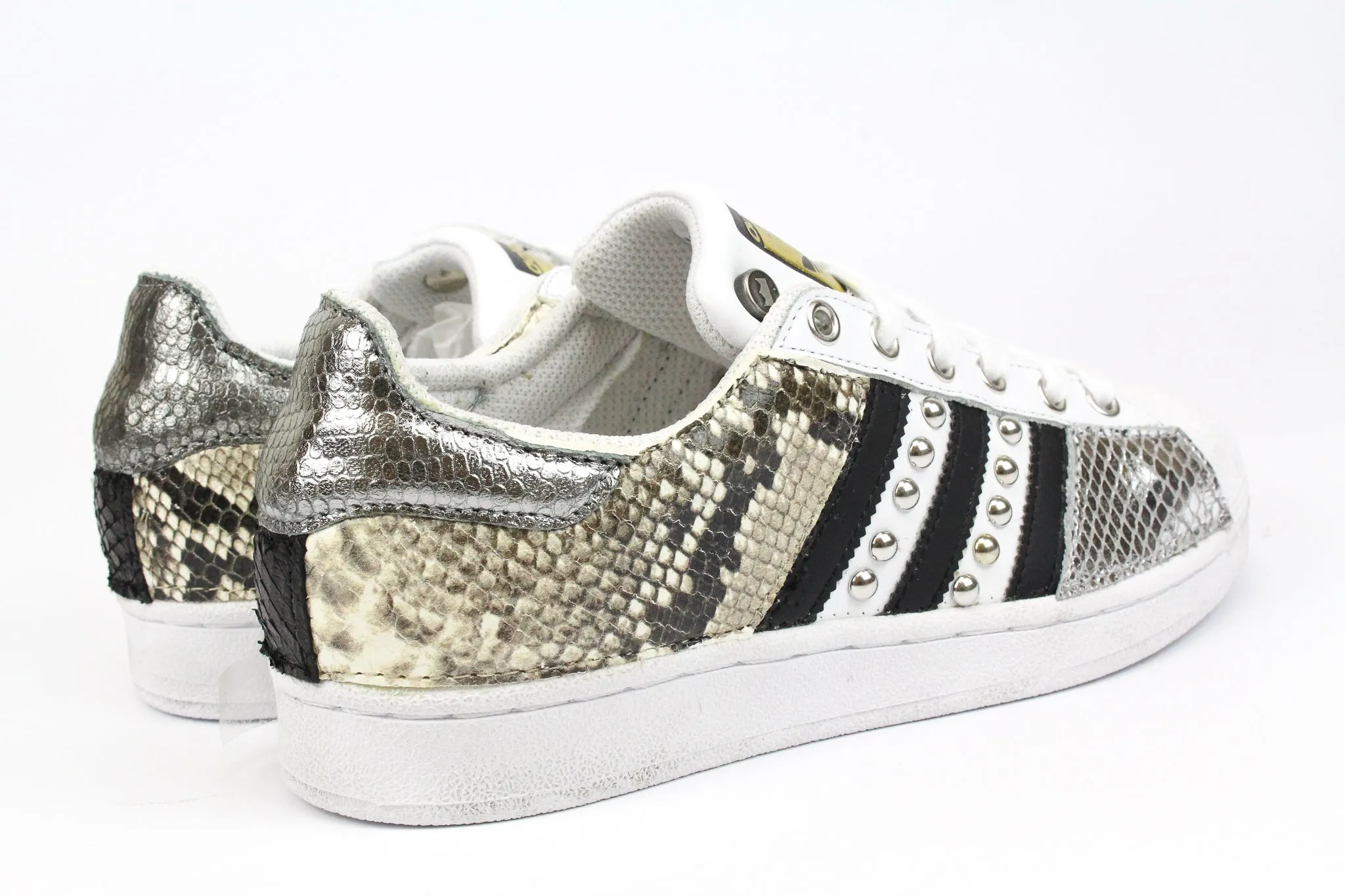 Adidas Superstar Pitone Borchie & Pelle Laminata Argento Movie Night