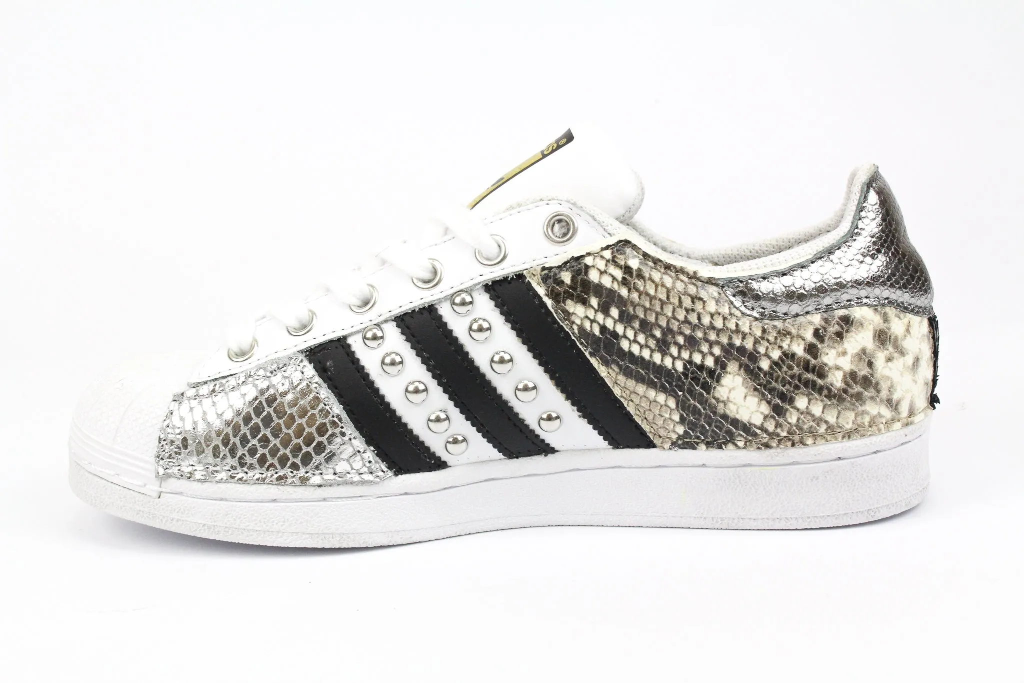 Fall Wardrobe Adidas Superstar Pitone Borchie & Pelle Laminata Argento