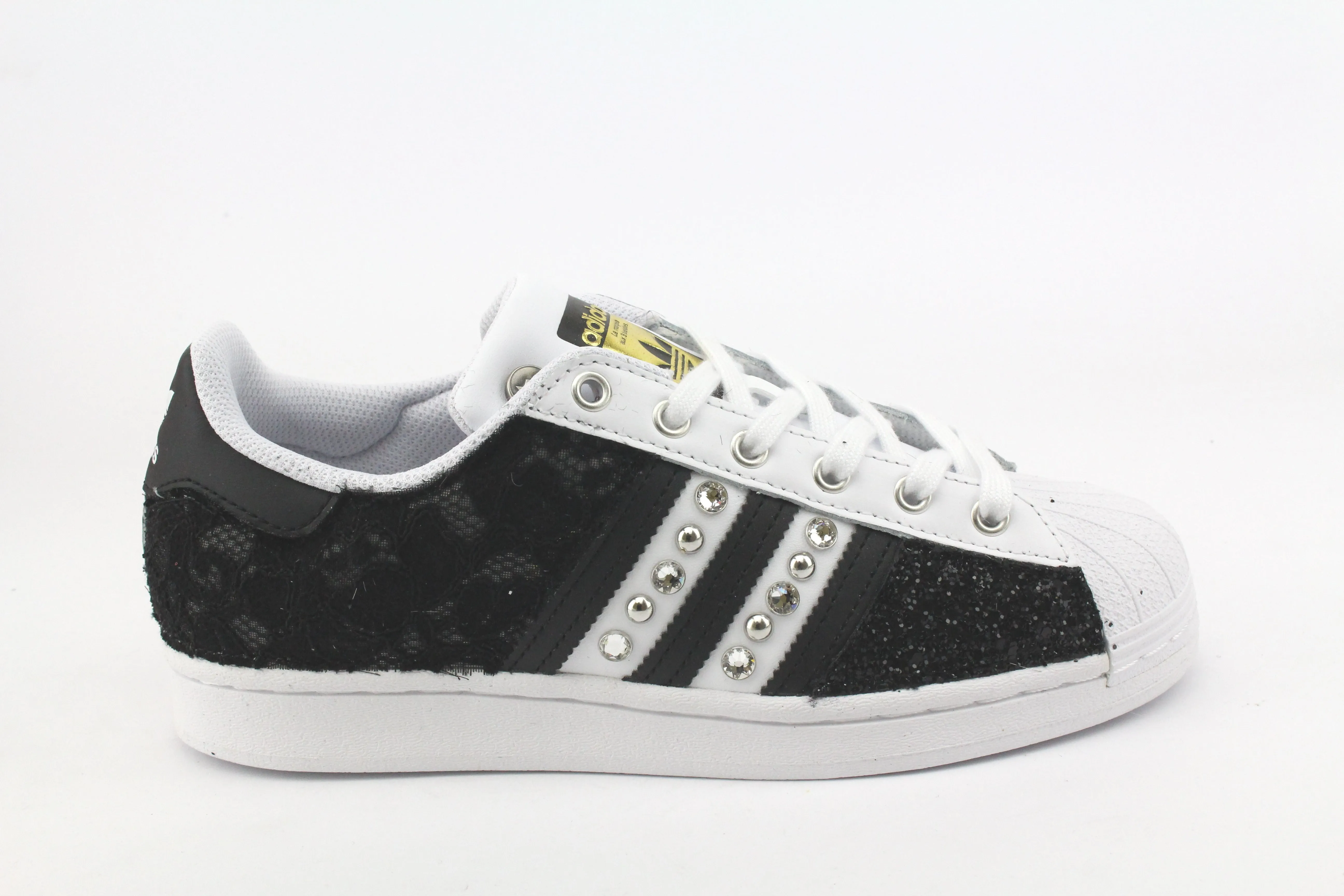 Adidas Superstar Pizzo Black Glitter Black Hardwearing Smooth Steps