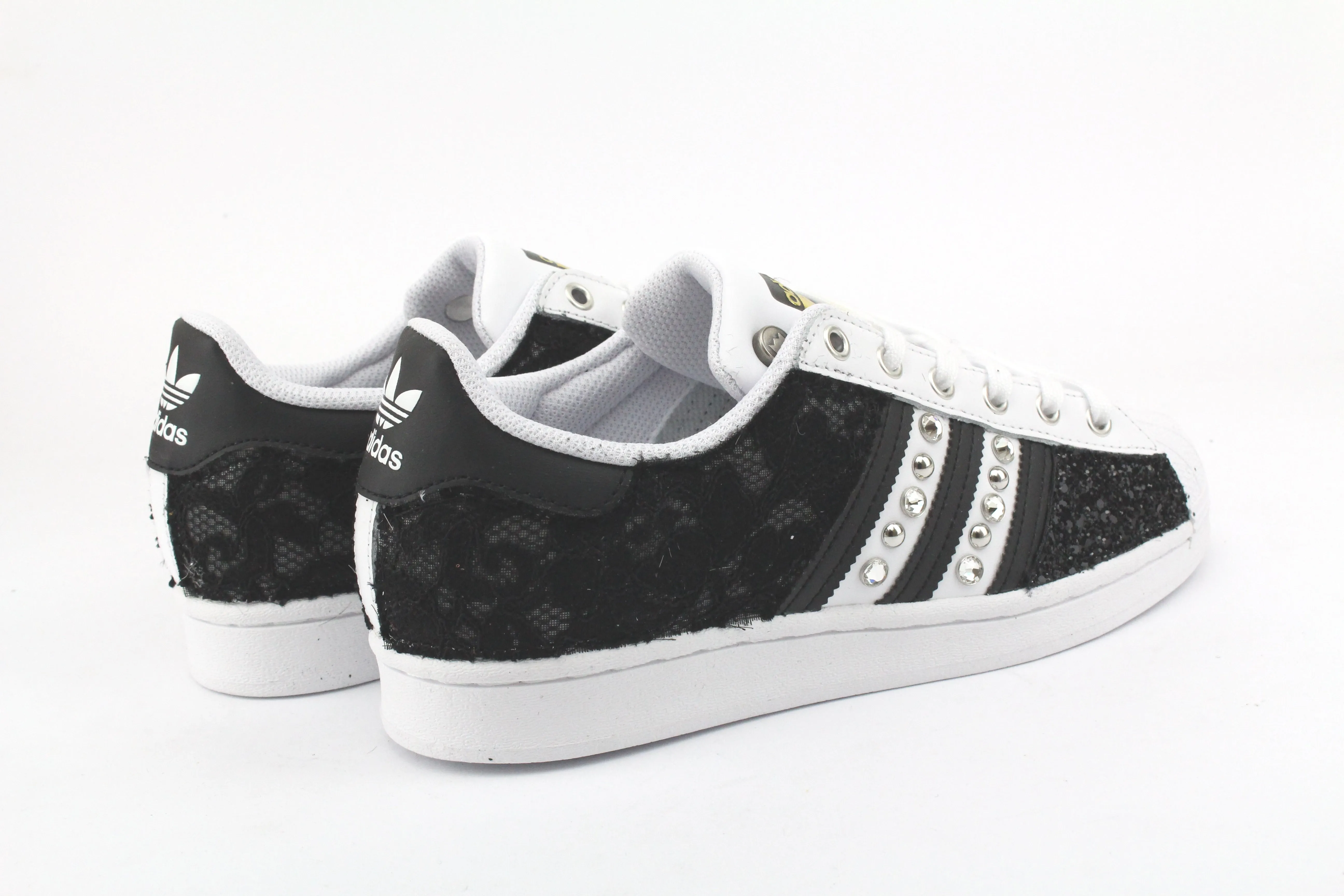Light Step High Quality Adidas Superstar Pizzo Black Glitter Black
