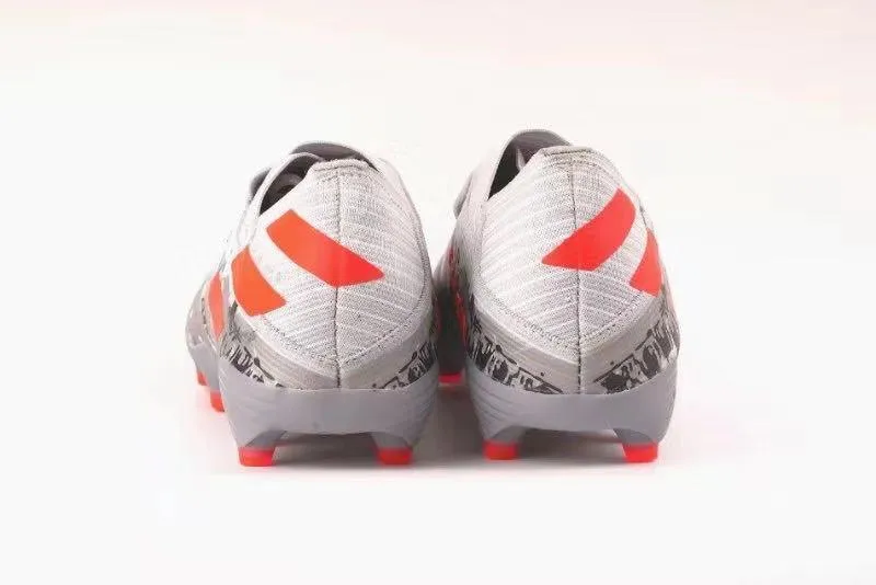 Ergonomic Build Play Control Adidas Nemeziz 19.1 FG Encryption Code Soccers Cleats Shoes Grey Solar Orange Chalk