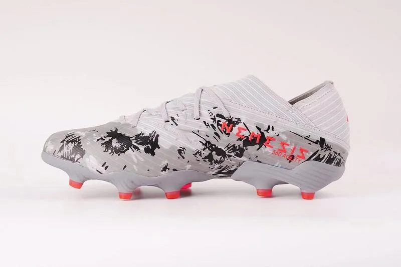Daily Match Run Control Adidas Nemeziz 19.1 FG Encryption Code Soccers Cleats Shoes Grey Solar Orange Chalk