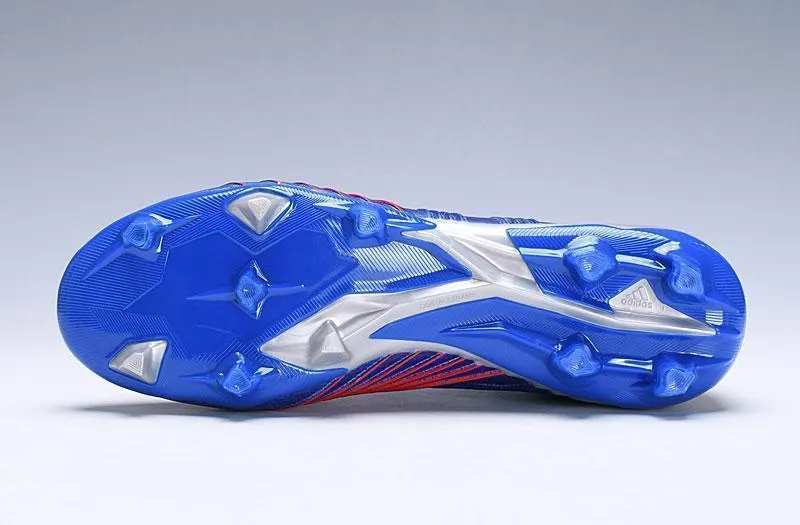 Efficient Grip Fast Recovery New Adidas Predator 19.1 FG Soccer Cleats Shoes Blue Red