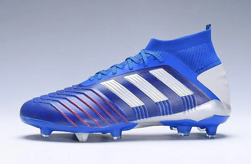 New Adidas Predator 19.1 FG Soccer Cleats Shoes Blue Red Quick Motion
