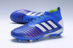 New Adidas Predator 19.1 FG Soccer Cleats Shoes Blue Red Football Pitch Defense Ready