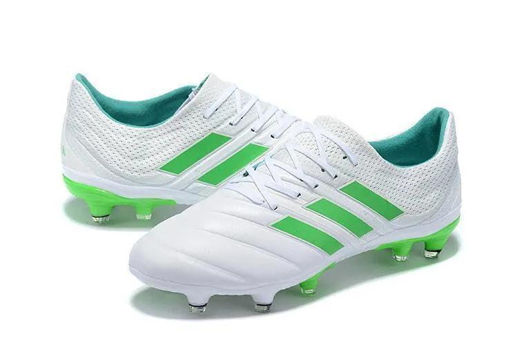 Adidas Copa 19.1 FG Soccer Cleats Shoes White Green Agility Training Breath Mesh