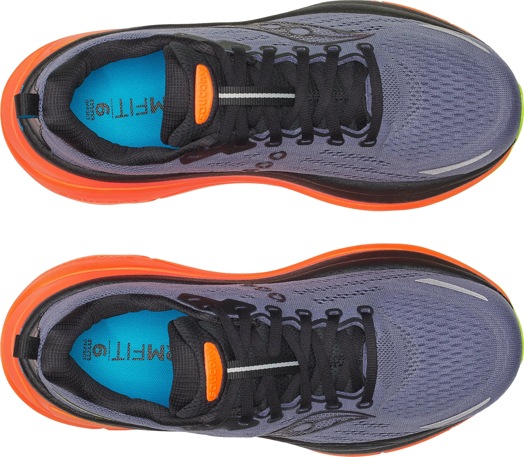 Saucony Hurricane 25 Mens Running Shoes - Grey Soft Straps leather - lining shoes