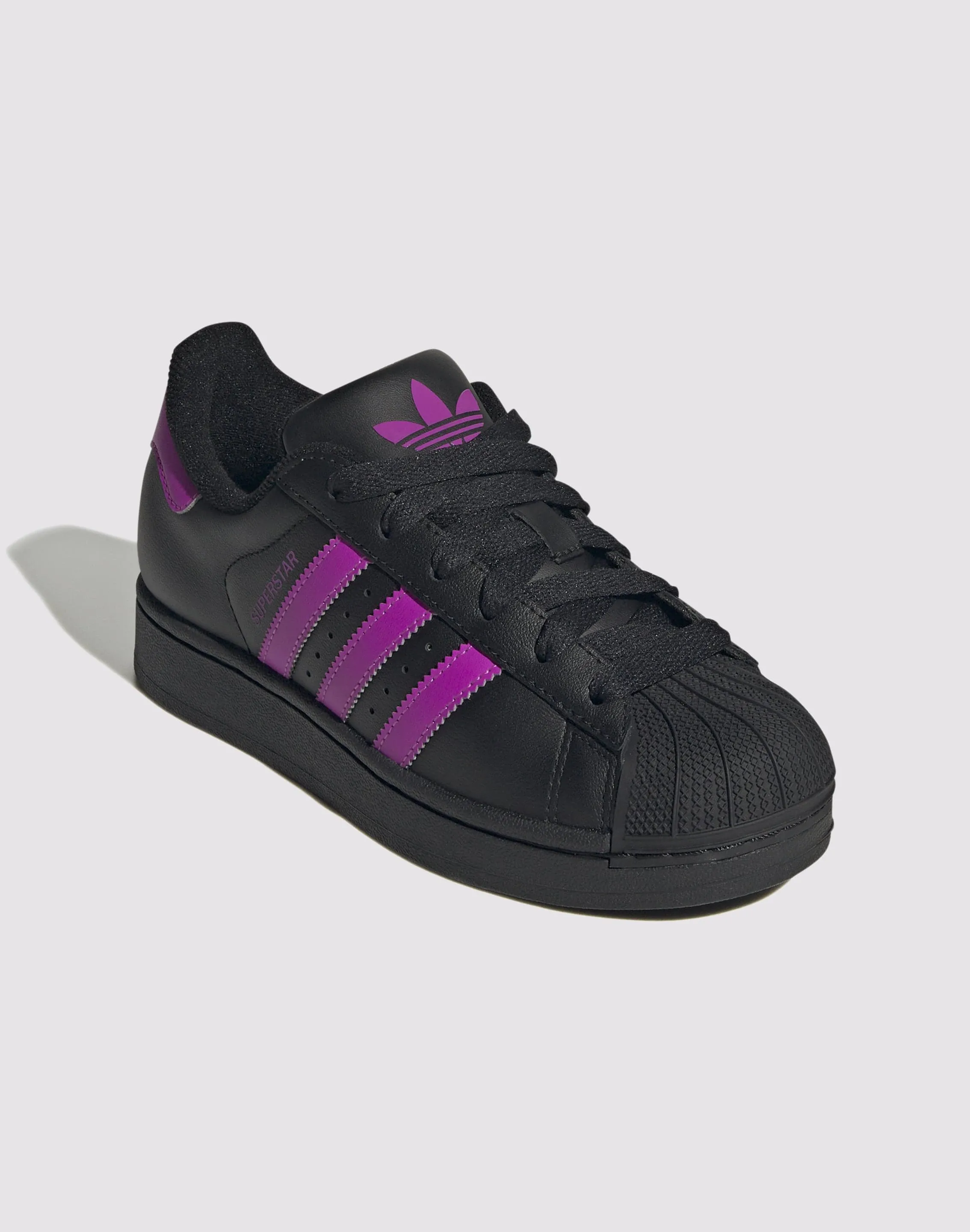 Padded Fit Today Adidas Originals Superstar II "Black/Flash Pink" Grade School Girls'