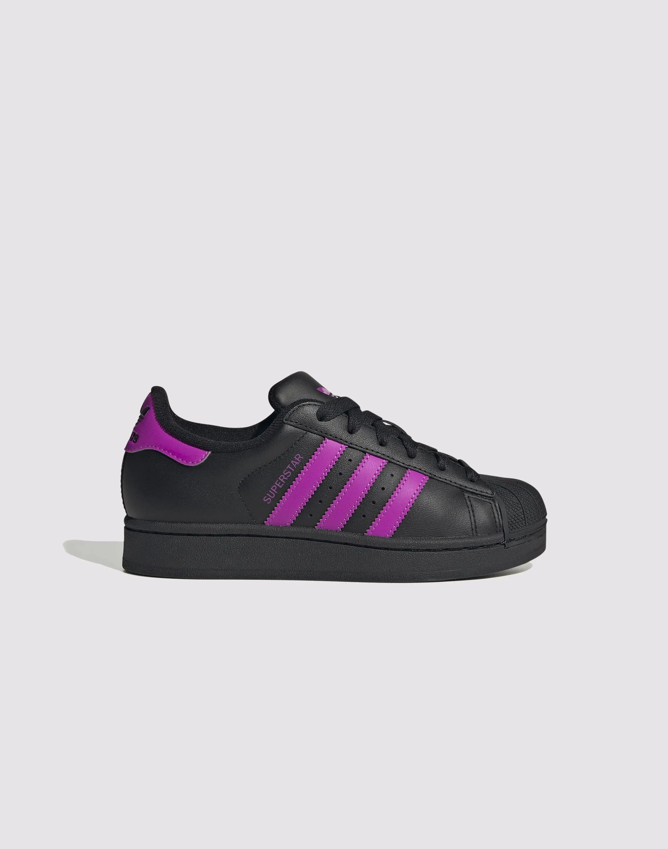 Breathable Perforations Rain Day Adidas Originals Superstar II "Black/Flash Pink" Grade School Girls'