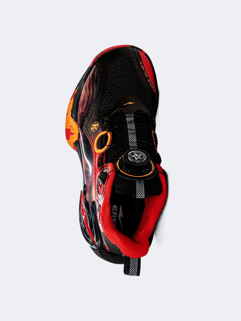 Erke Gs-Boys Basketball Shoes Black/Red Power Flow mesh construction