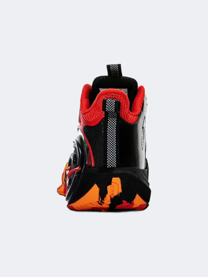 Water Edge Lightweight Midsole Erke Gs-Boys Basketball Shoes Black/Red
