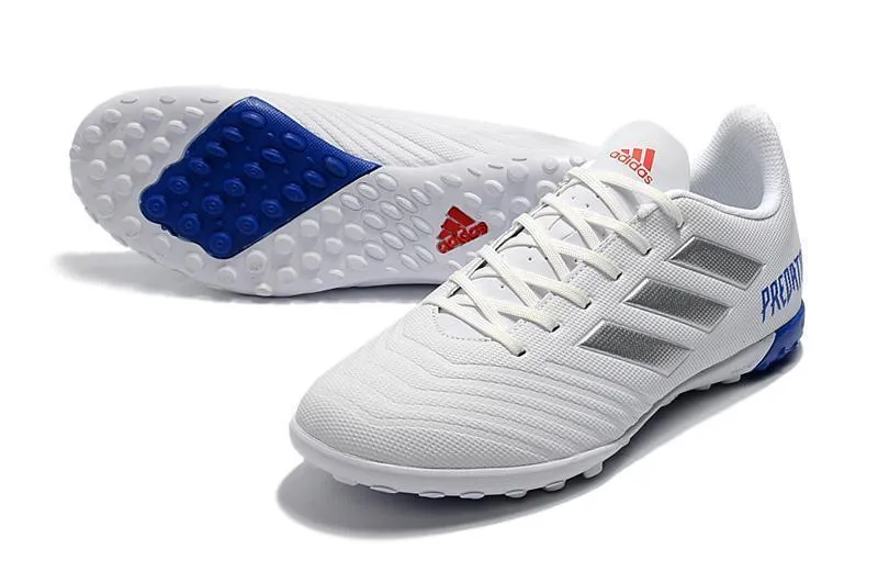Quick Cut Traction Fit New Adidas Predator Accelerator TF Soccer Cleats Shoes Gray Blue