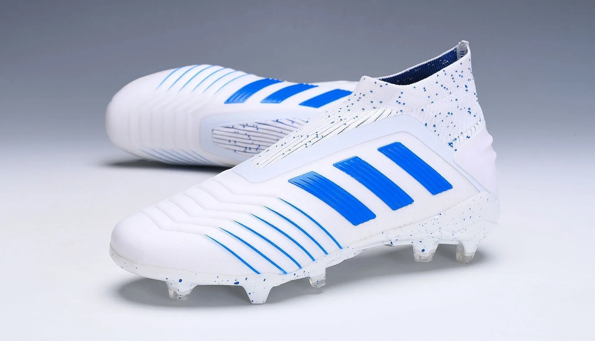 New Adidas Predator 19.1 FG Soccer Cleats Shoes White Blue Laceless Grass Sport Step Response