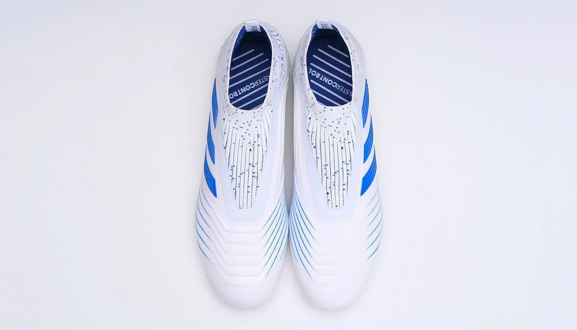 New Adidas Predator 19.1 FG Soccer Cleats Shoes White Blue Laceless Turf Focus