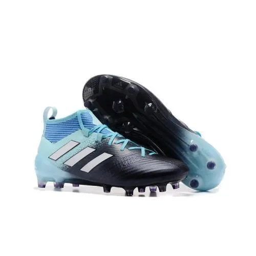 Adidas ACE 17.1 Primeknit Soccer Cleats Core Black White Blue Flexible frame Precision Control