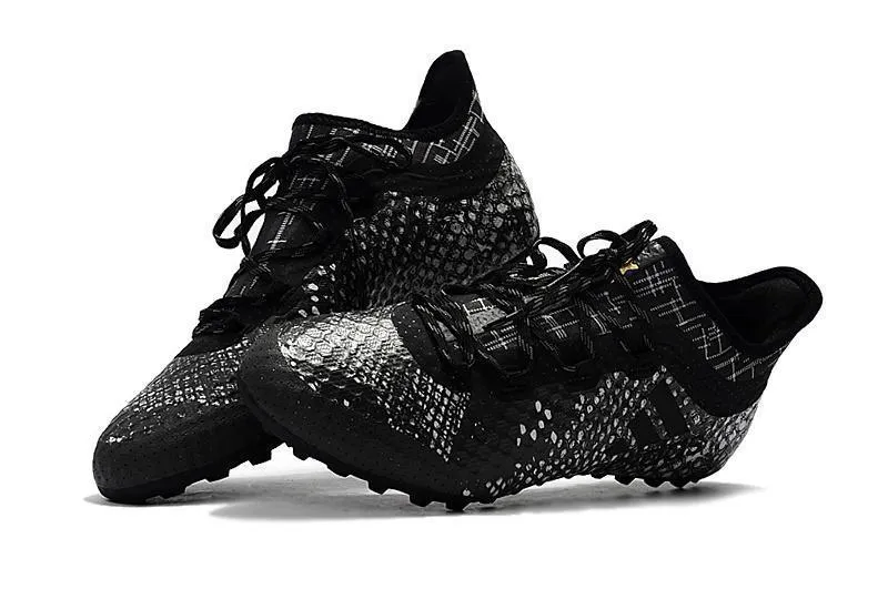 Weekend Game Enhanced Speed New Adidas Weave TANGO Series TF Small Grass Spike Soccer Cleats Shoes Black Gray