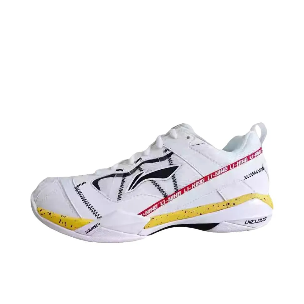 ??Shi Yu Qi??Li-Ning Invincible Ace Badminton Shoes - White/Yellow/Blue Anti Torsion Arch Bridge