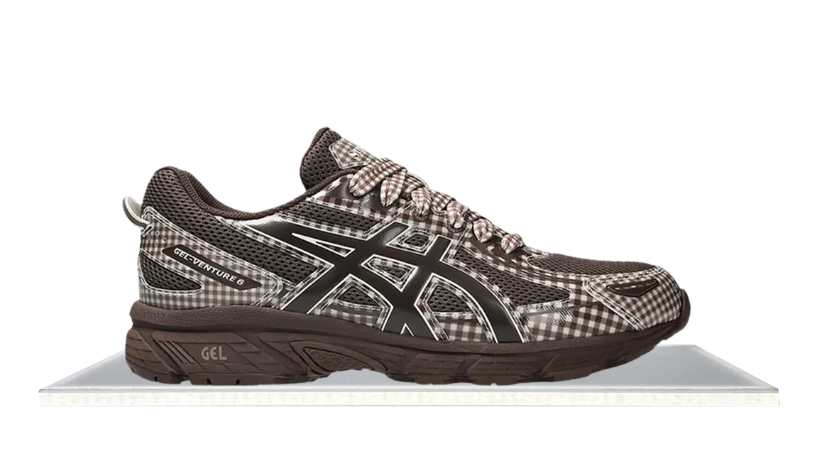 short - distance run ASICS Gel-Venture 6 Story mfg. Reddish Brown Gingham