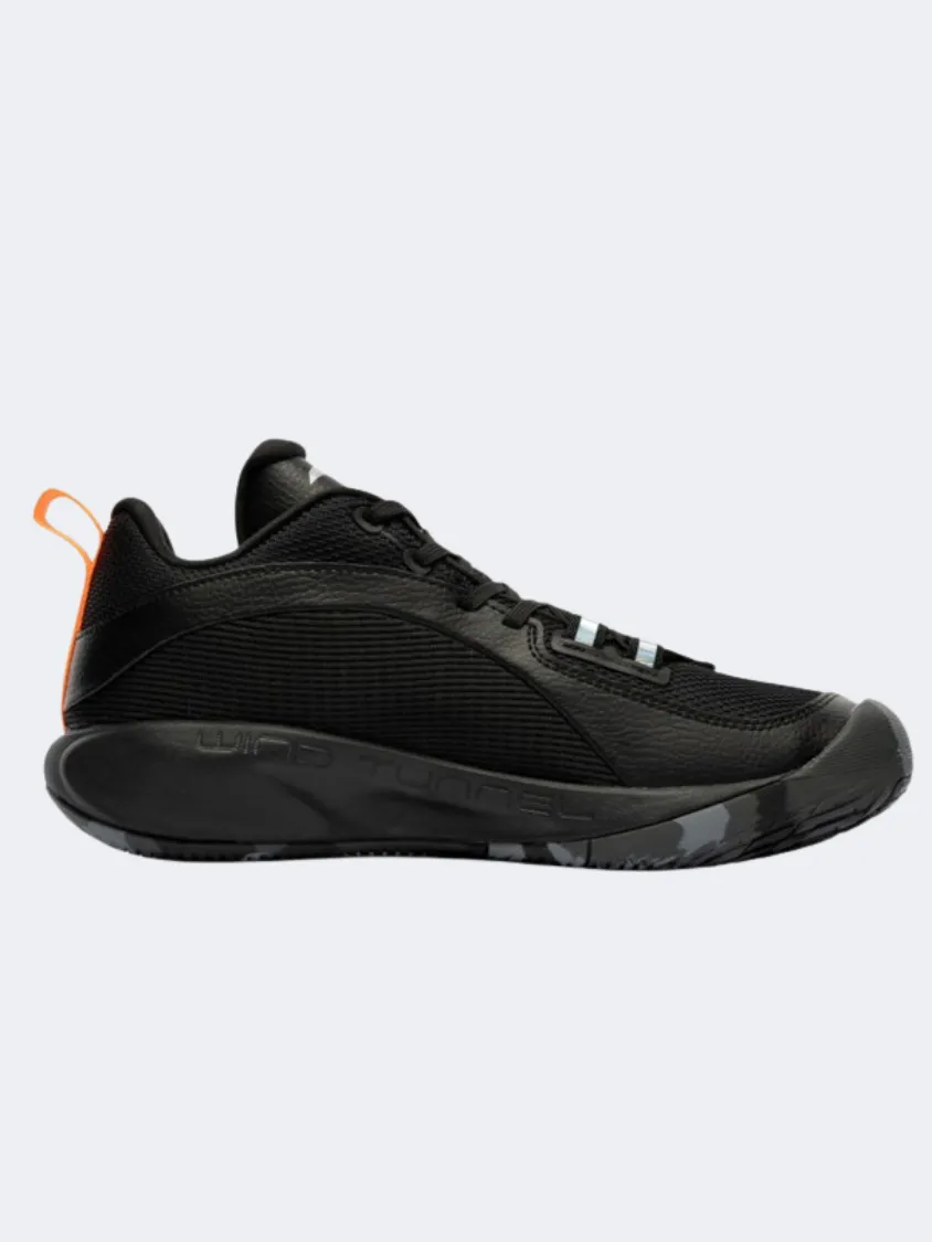 Anta Wind Tunnel 4 Men Basketball Shoes Black/Orange Toe Guard High Rebound Midsole Foam