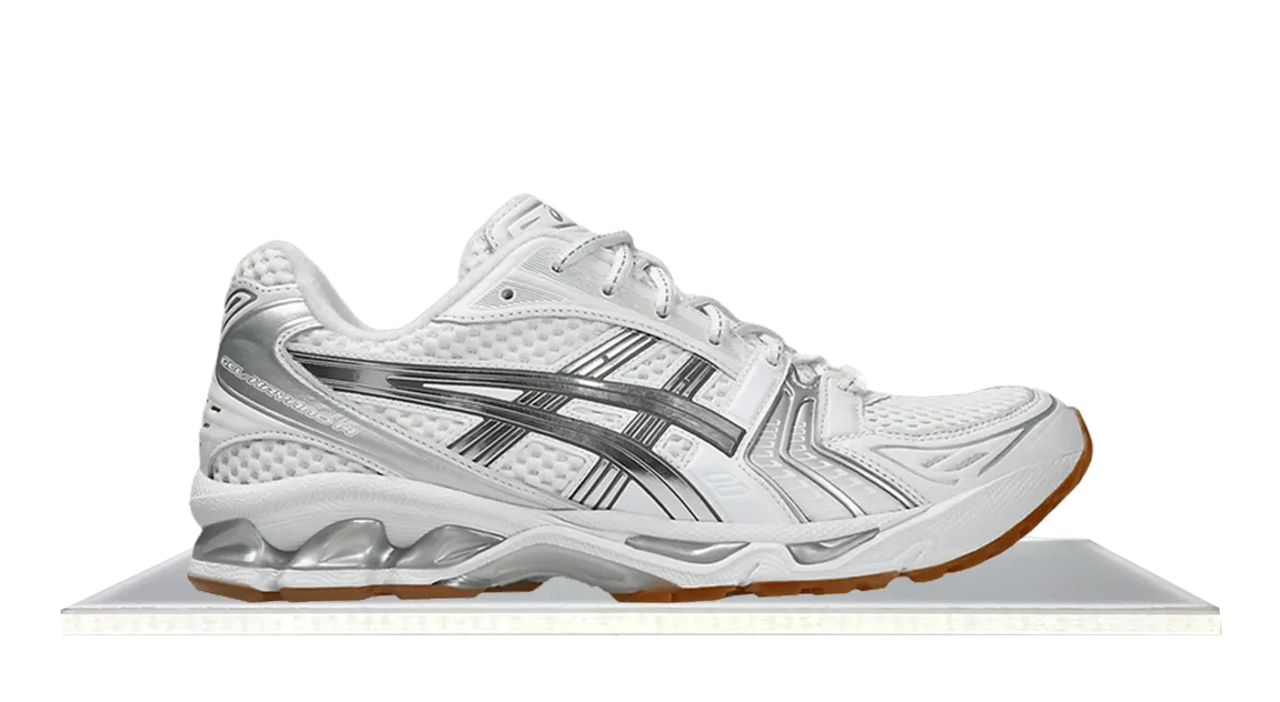 ASICS Gel-Kayano 14 A.P.C. White Pure Silver men's athletic footwear Shock Absorbing Outsole