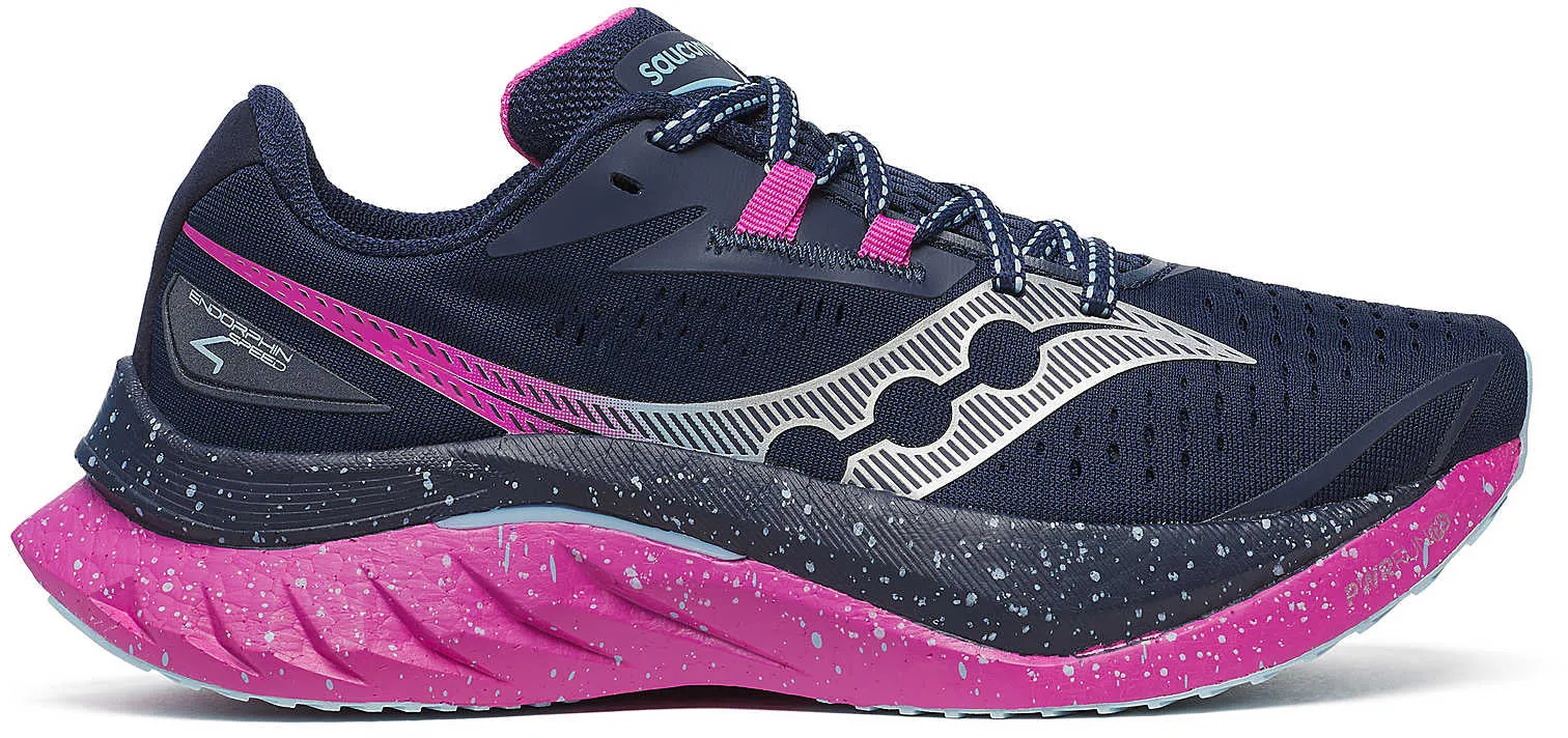 Transparent Monofilament Layers Saucony Endorphin Speed 4 Womens Running Shoes - Blue