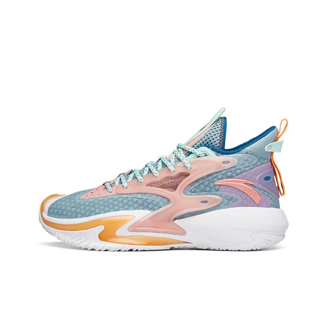 PUMidsole Lightweight Outsole Anta Men's Shock The Game 5.0 Crazy Tide 3.0 High Basketball Shoes Pink/Green