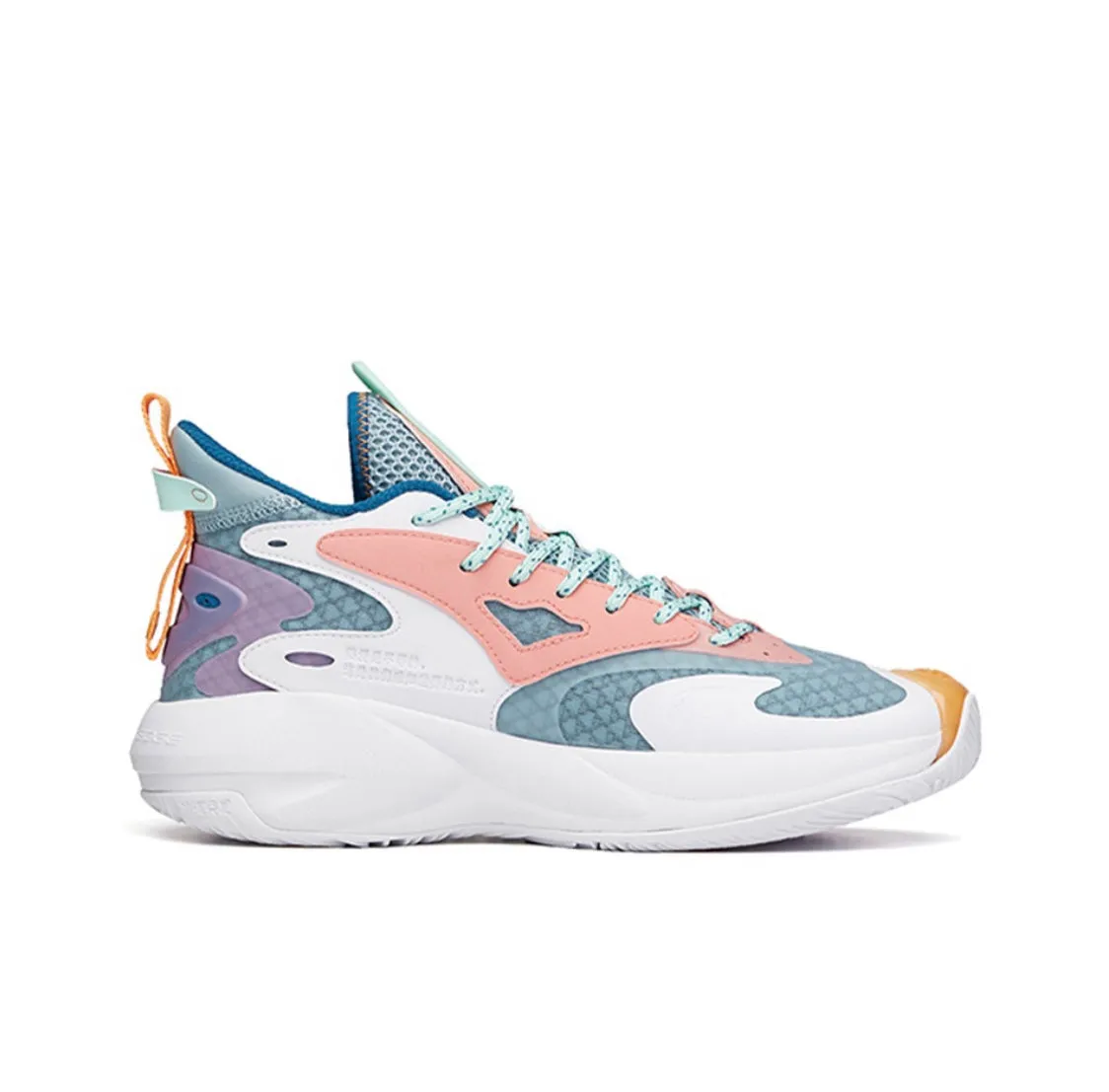 Molded Heel Stabilizer Anta Men's Shock The Game 5.0 Crazy Tide 3.0 High Basketball Shoes Pink/Green