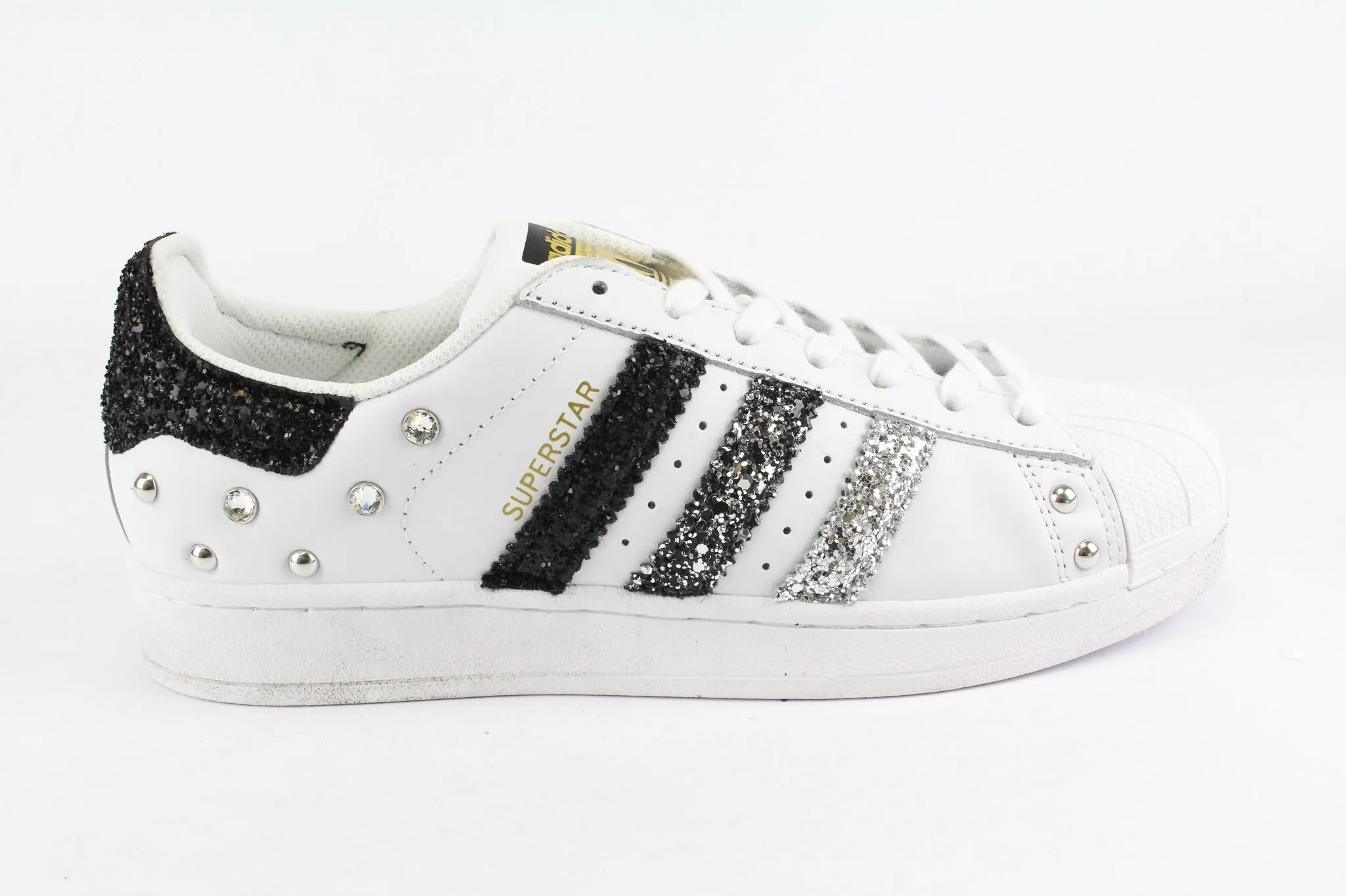 Stacked Heel Adidas Superstar Glitter & Strass
