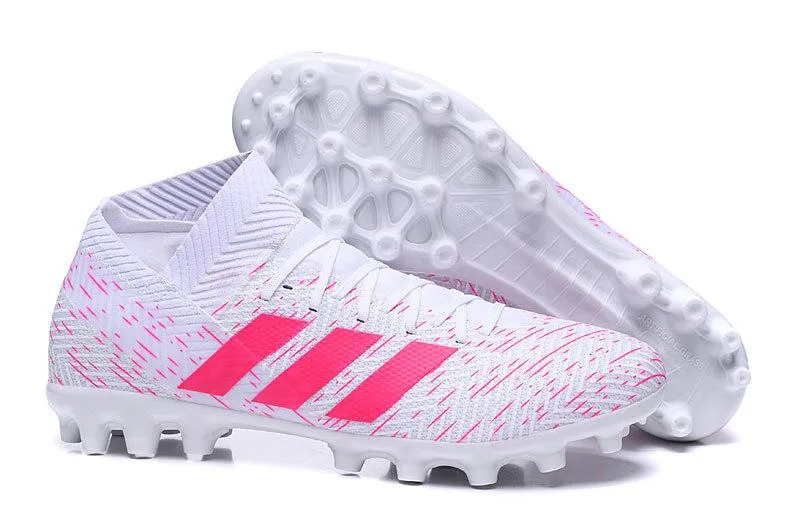 Rotational Stability Adidas Nemeziz Messi 18.1 Soccers Cleats Shoes White Pink