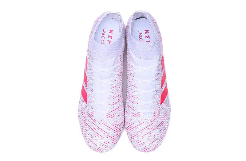 Stability Traction Ankle wrap Adidas Nemeziz Messi 18.1 Soccers Cleats Shoes White Pink