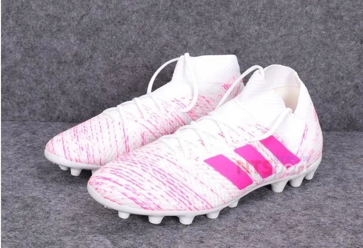 Power Balance Foot Flex Adidas Nemeziz Messi 18.1 Soccers Cleats Shoes White Pink