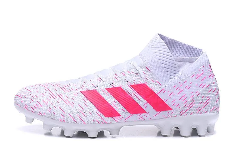 Reinforced Stitching Adidas Nemeziz Messi 18.1 Soccers Cleats Shoes White Pink