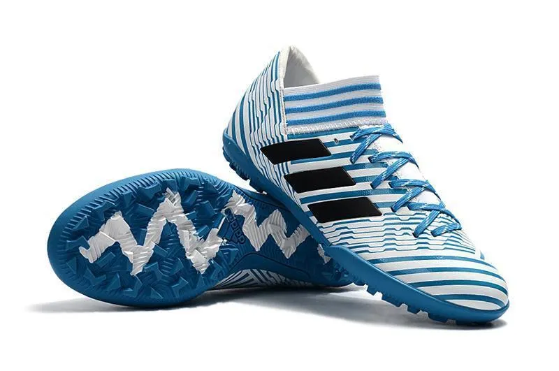 Strength training New Adidas Nemeziz Series TF Soccer Cleats Shoes Blue White Black