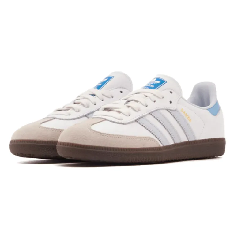 Adidas Samba OG Core White Halo Blue Ventilation Perforations